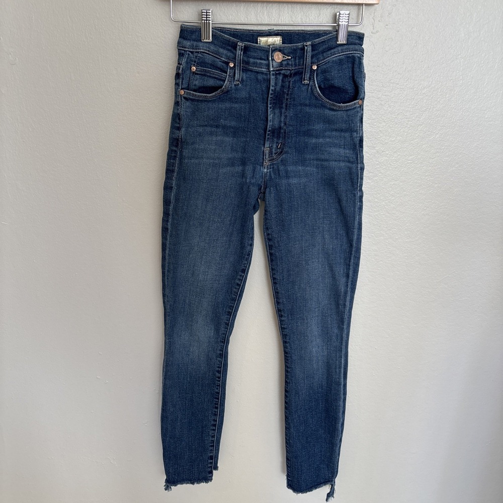 MOTHER The Stunner Zip Two Step Fray in Girl Crush Sz 24 Skinny Jeans Ankle
